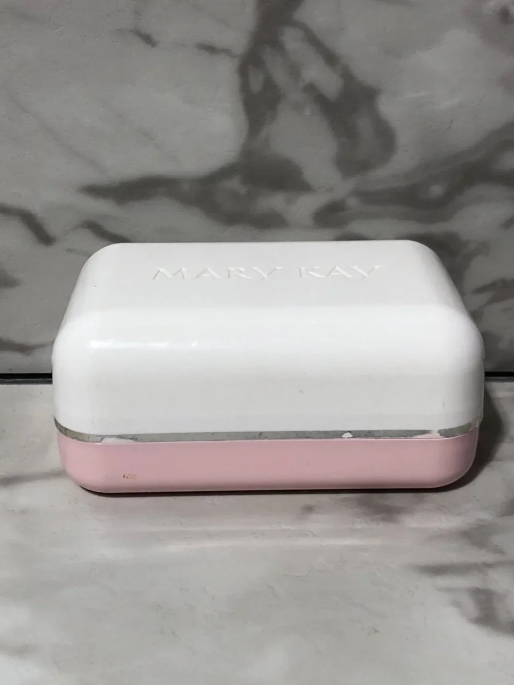 Mary Kay Soap Dish Compact Travel Case Vanity Container Pink Gold‎ Trim